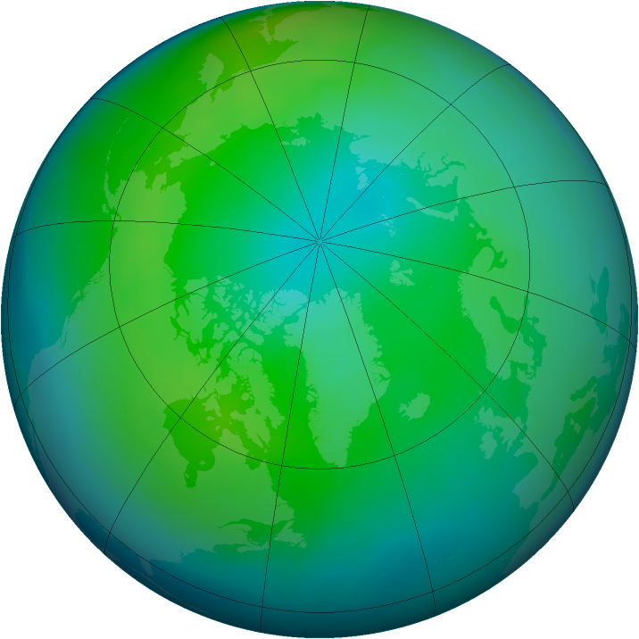 Arctic ozone map for November 2013